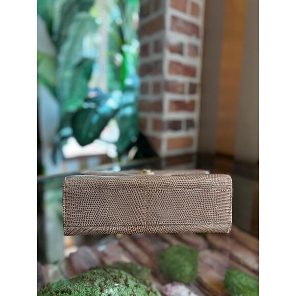 GUCCI Beige Vintage Lizard Embossed Satchel - Picture 4 of 13